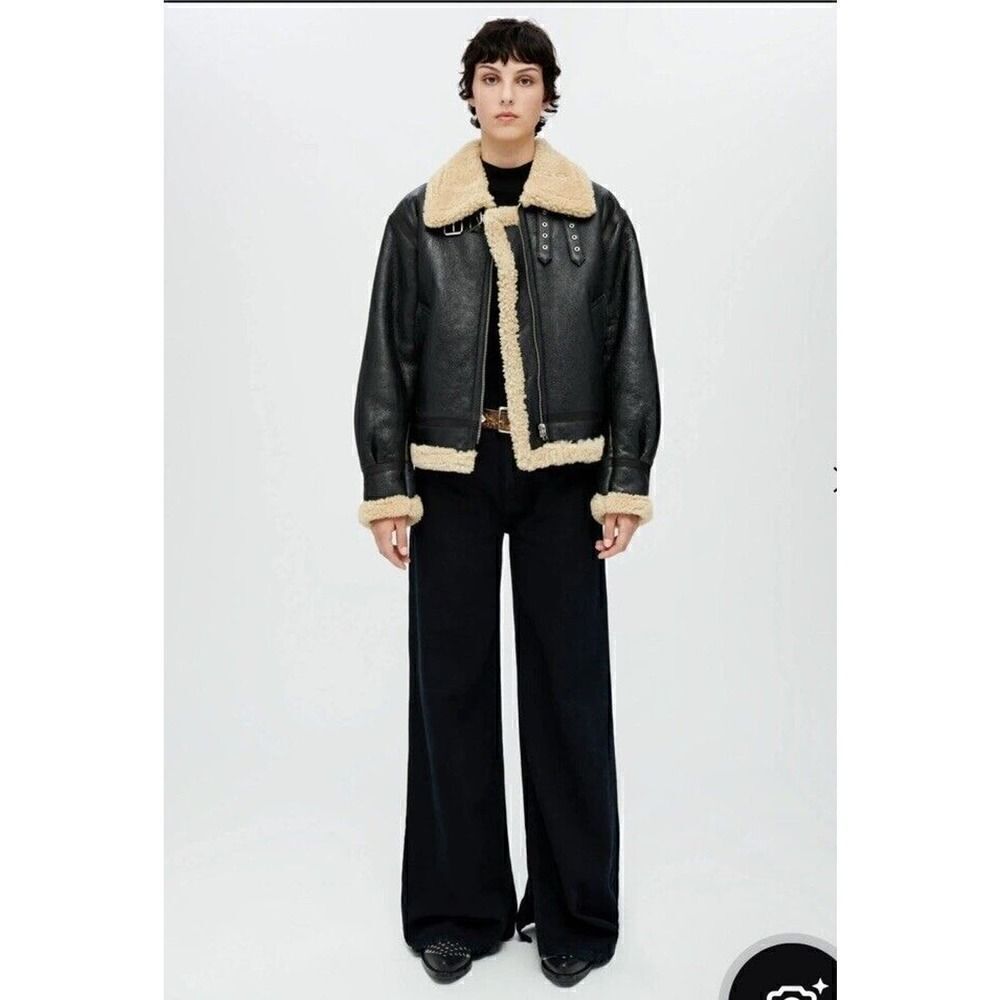 Re/Done Black Jeans Wide Leg Loose Flares High Rise Denim Pants sz 26 ( 32 ) New